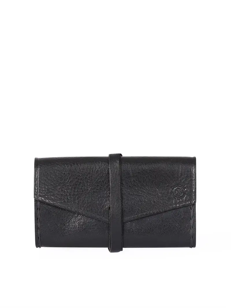 Portatabacco In Cuoio Fatto Italia Nero