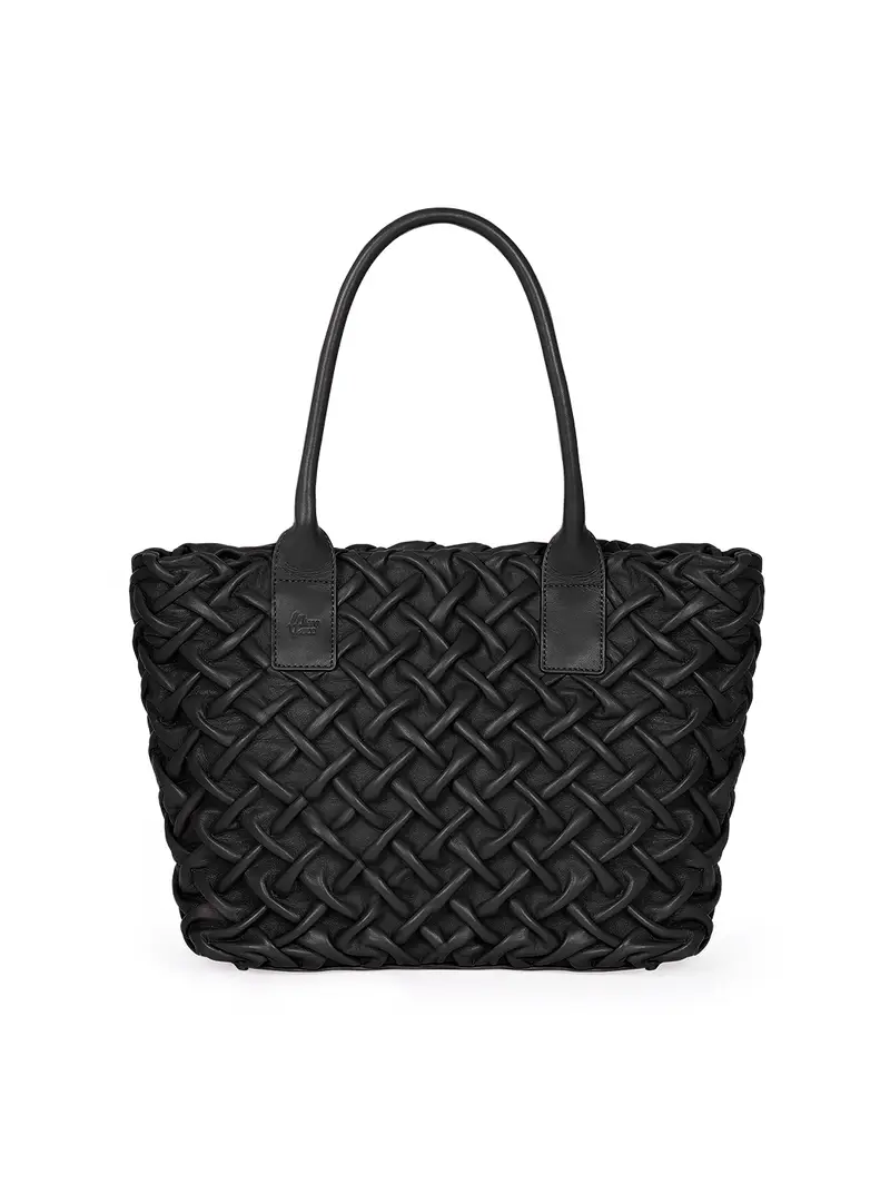 Borsa Shopper Carrè Punto Smock Nero