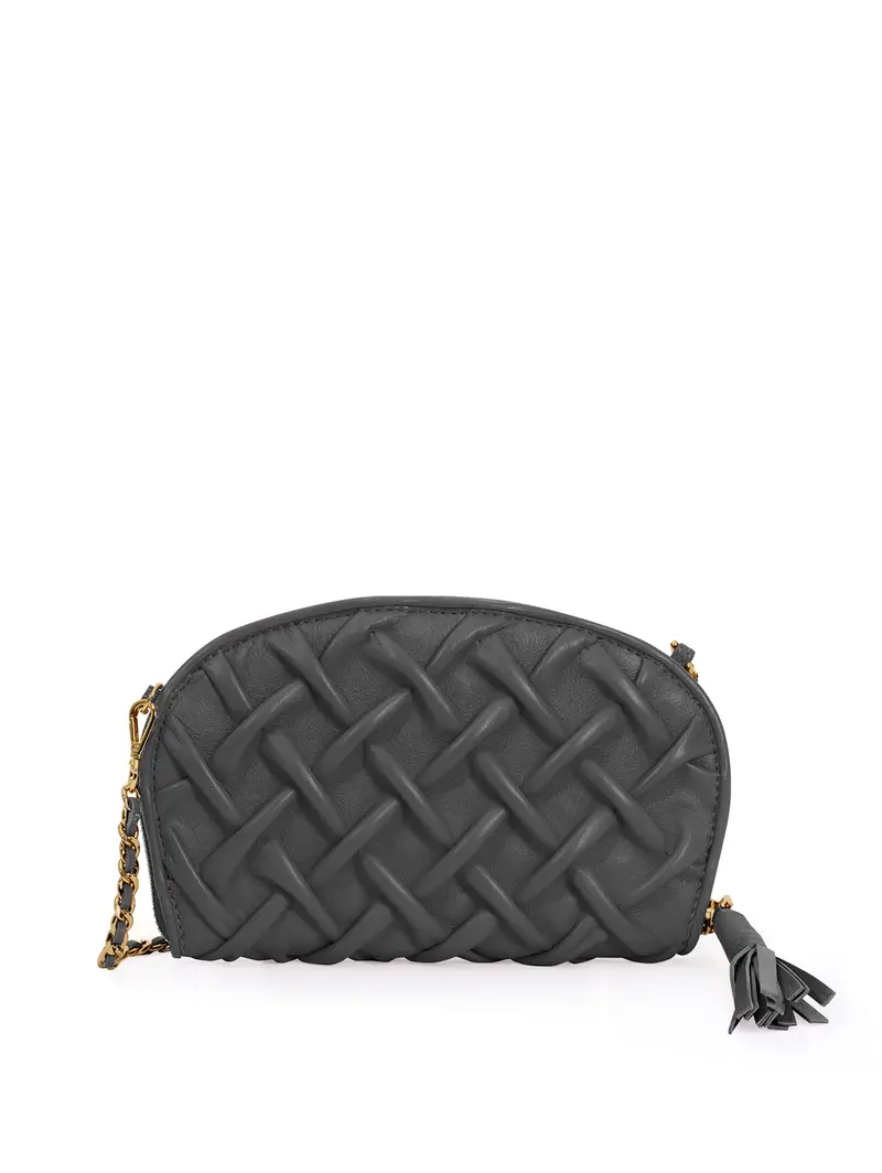 Borsetta Mano Con Porta Tessere In Pelle Nero