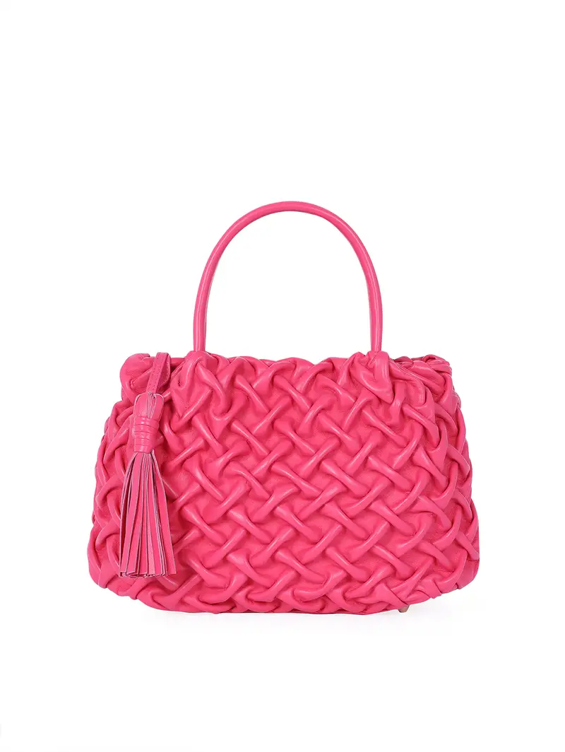 Borsetta Mano Plissettata Fuxia Rosa