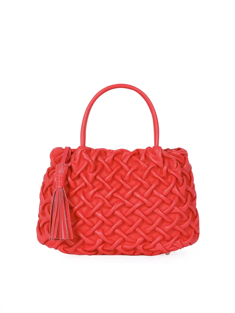 Borsetta Mano Plissettata Rosso