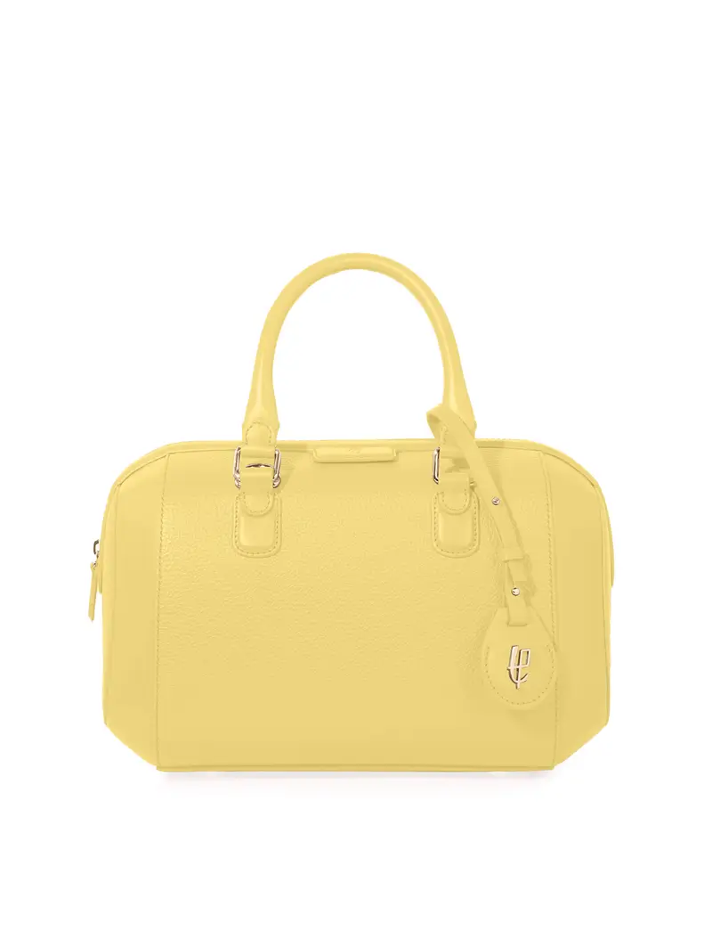 Bauletto Con Tracolla In Pelle Amaranta - Limone Giallo