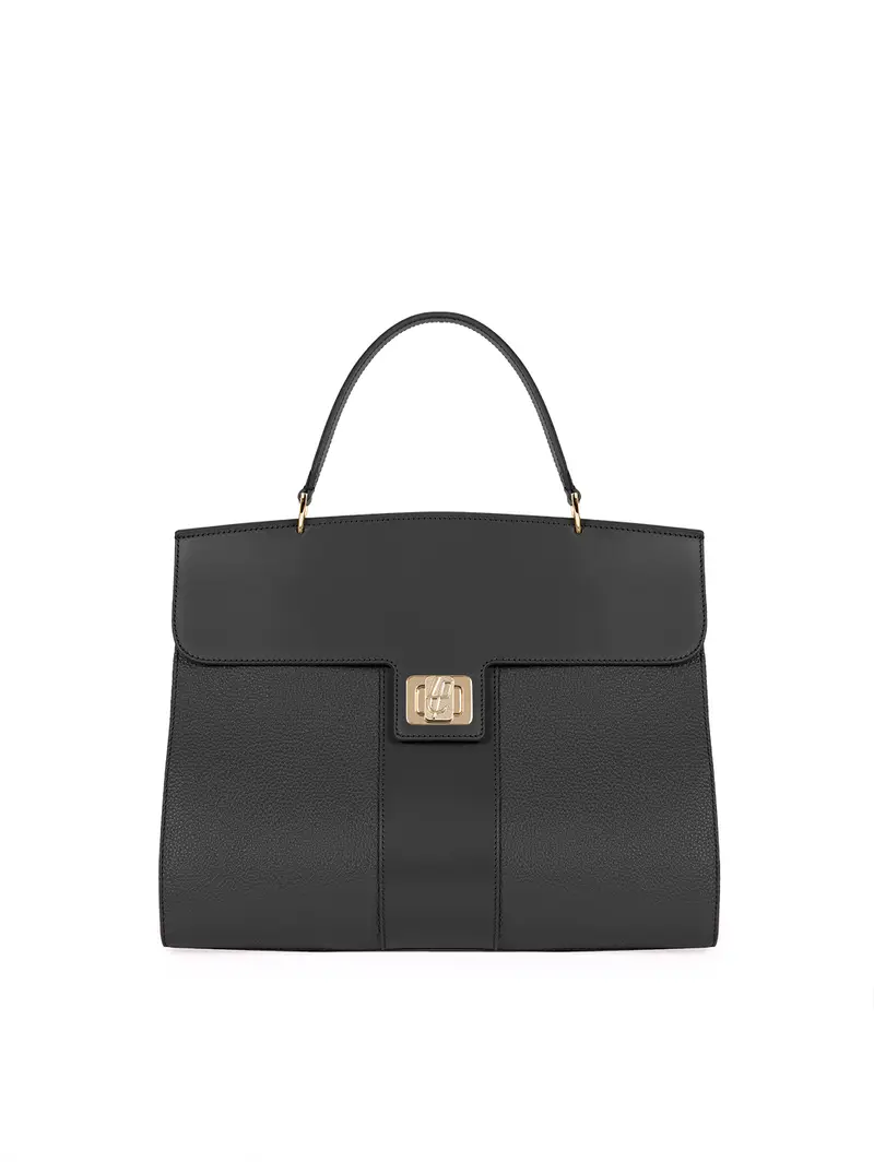 Borsa Mano Anni 50 In Pelle Plautilla Nero