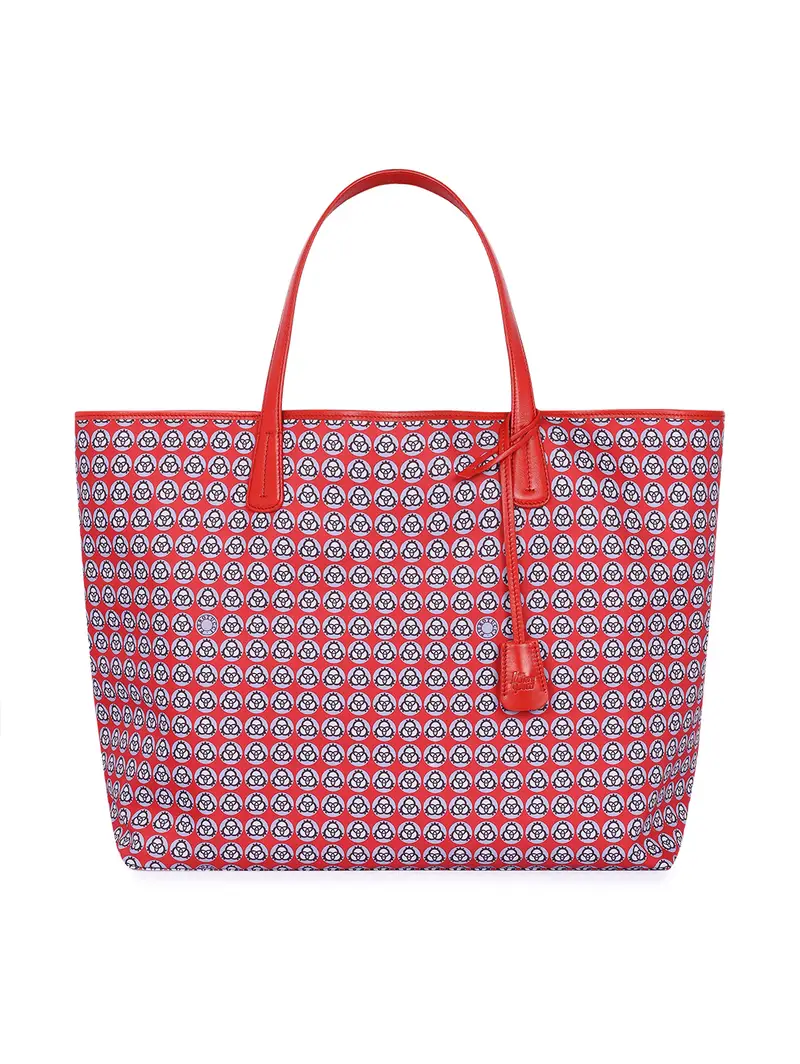 Rinascimento Shopper Grande Nylon Pelle Rossa Rosso