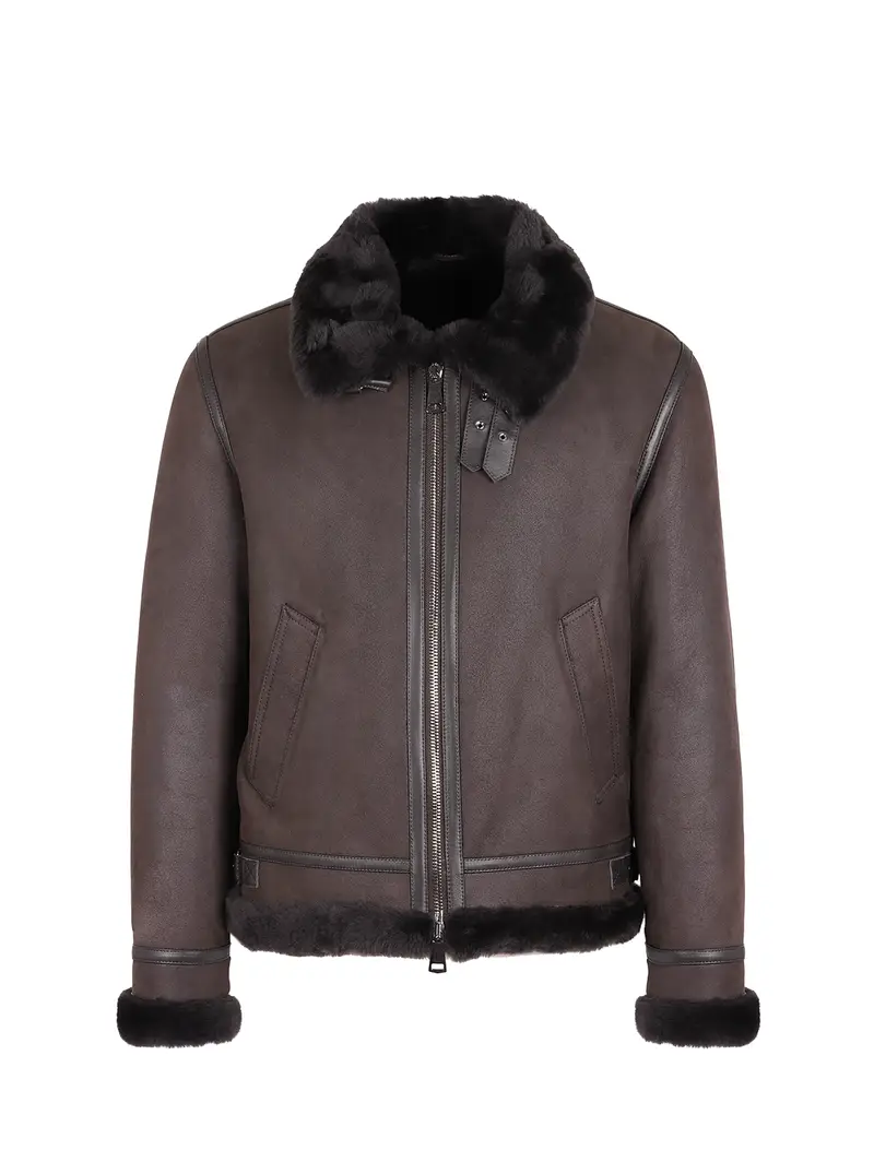 Shearling Corto Moro Marrone Scuro Eu