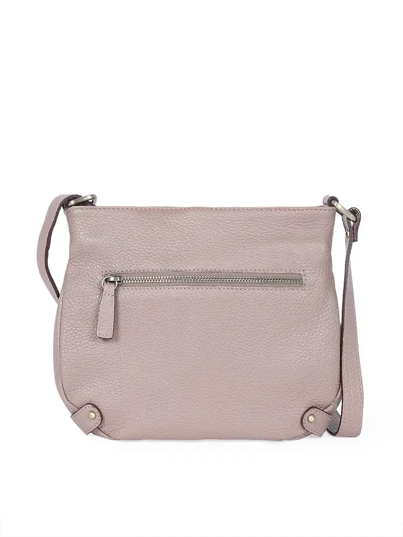 Tracolla Media In Pelle Cervo Taupe Beige