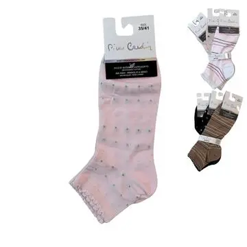 CALZINO QUARTER DONNA MODA FILO DI SCOZIA PIERRE CARDIN E32 (3 PAIA)