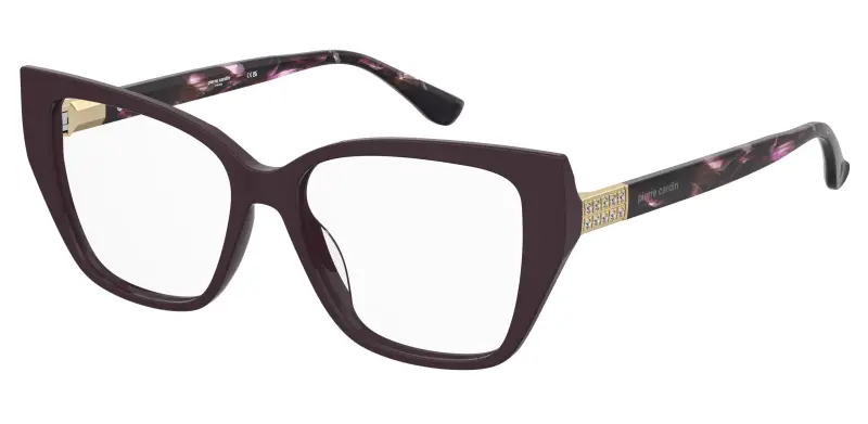 Donna Pierre Cardin P C 8551 LHF Montature da vista Acetato Bordeaux Farfalla Normale