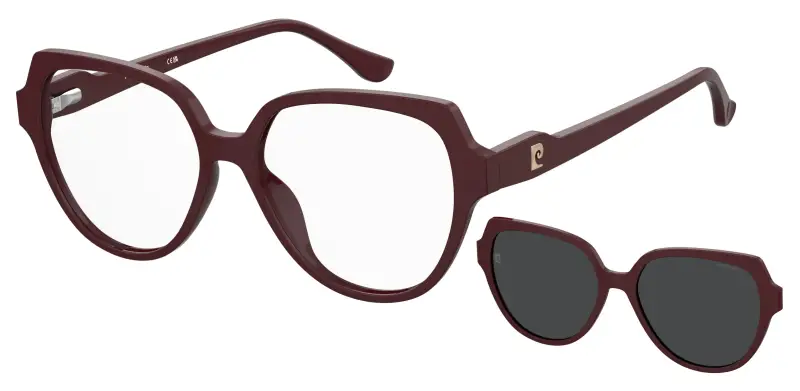Donna Pierre Cardin P C 8556/C LHF/M9 Montature da vista Acetato Bordeaux Grigio Cat Eye Polarizzata