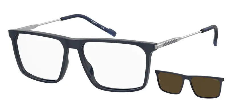 Pierre Cardin Uomo P.C. 6286/C PJP Montature da vista Polyamide Blu Marrone Squadrata Polarizzata