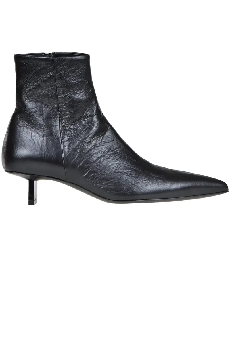 Stivaletti in pelle crinckled Nero