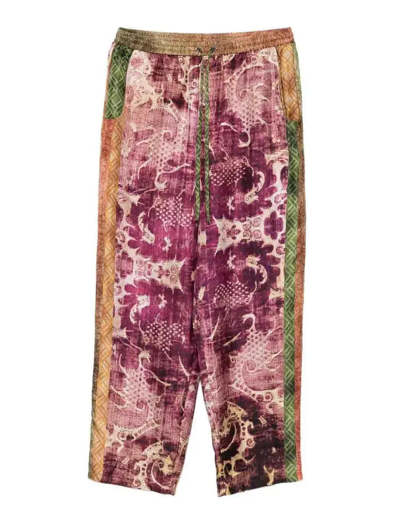 Pantaloni di seta stampati Viola