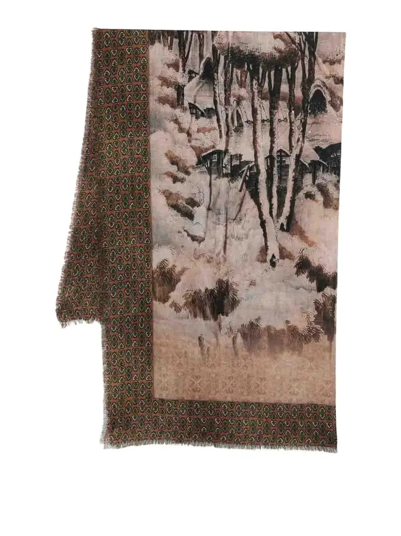 Sciarpa Euclide 135-195 Paesaggio Multicolore