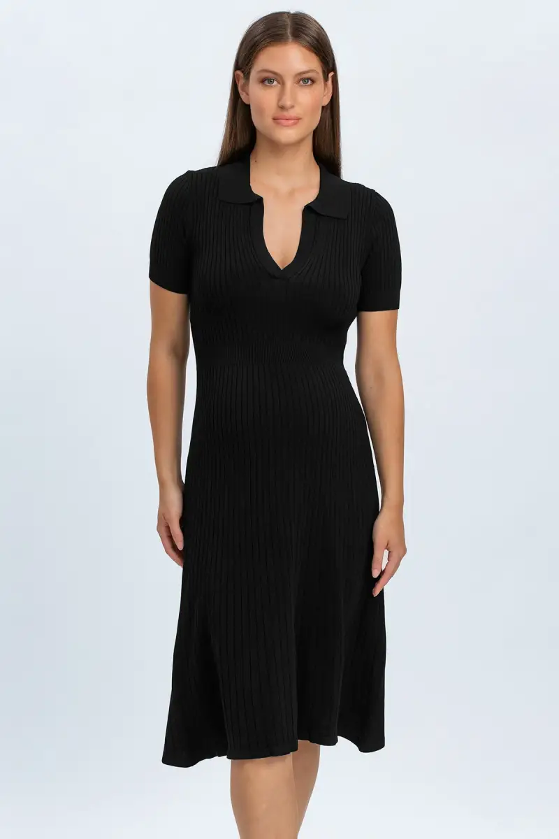 AZALEA | Abito Premaman Svasato Nero con Colletto