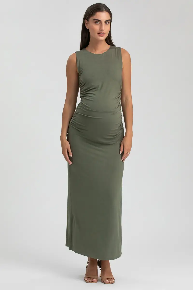 BLOSSOM | Abito Premaman Smanicato in Morbido Bambù Verde