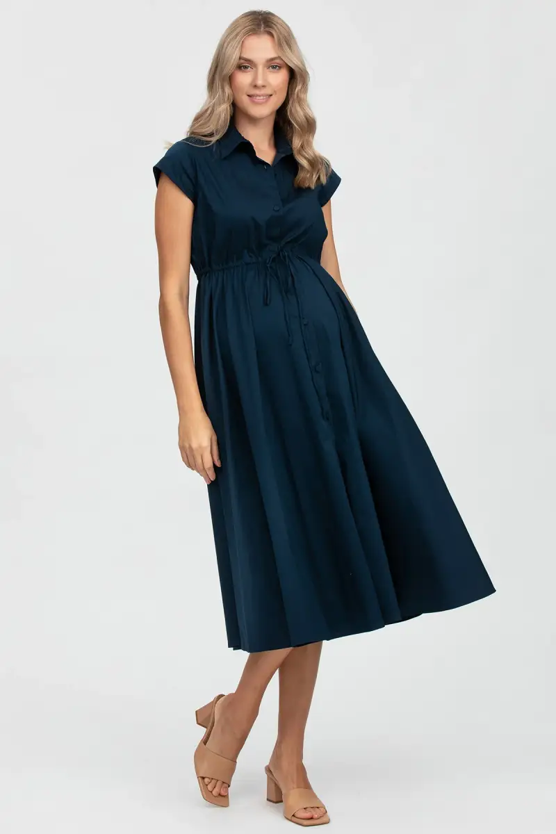 CELESTE | Abito Premaman in Cotone Blu Scuro