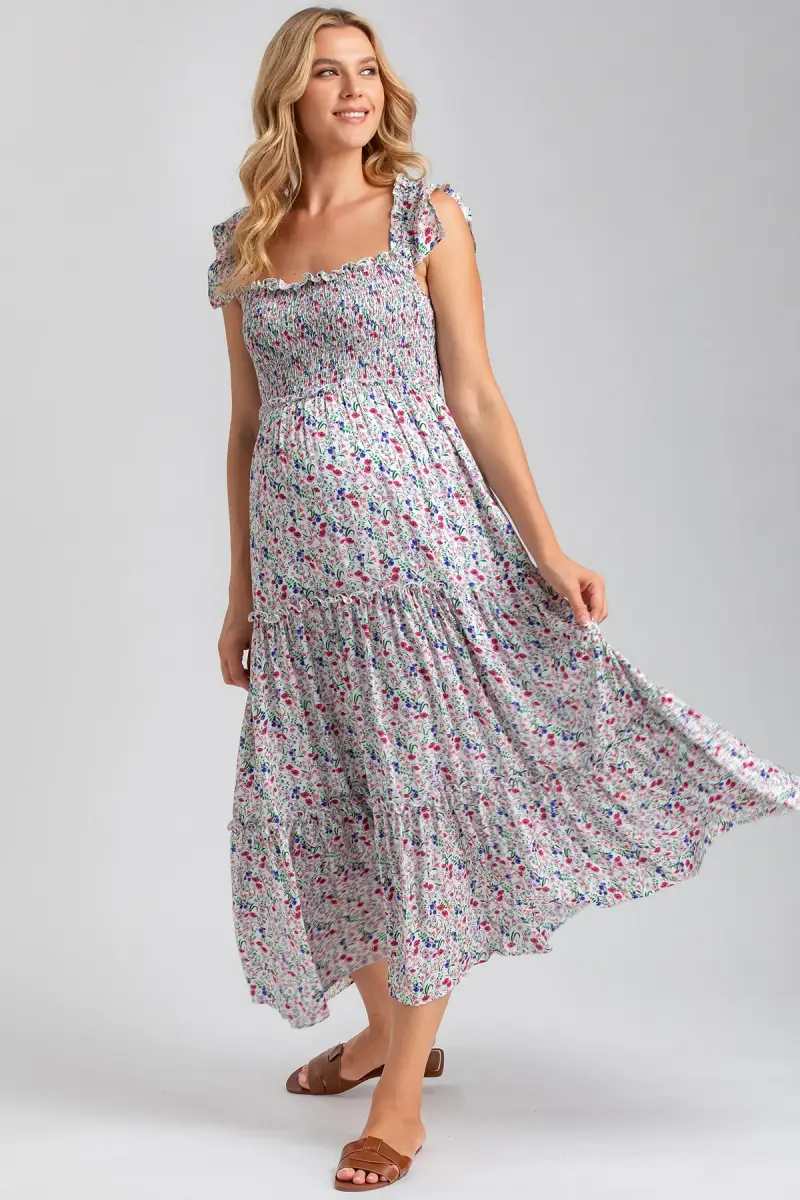 CLOÉ QC50 | Abito Premaman Lungo con Stampa