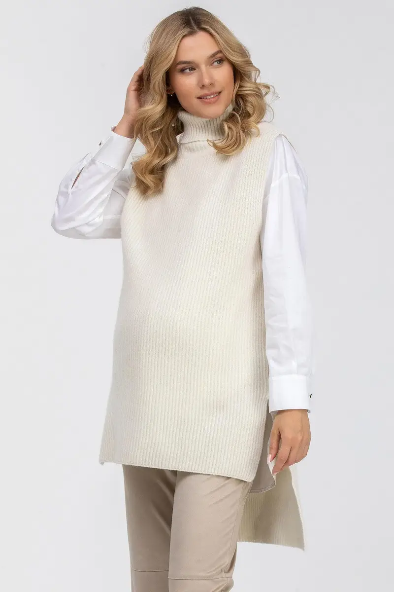 DAVOS | Gilet Premaman Bianco in Lana Merinos e Cachemire