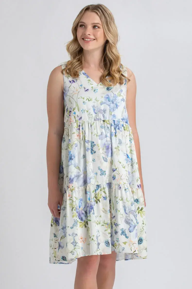 MELODY QA44 | Mini Abito Premaman Stampato con scollo a V