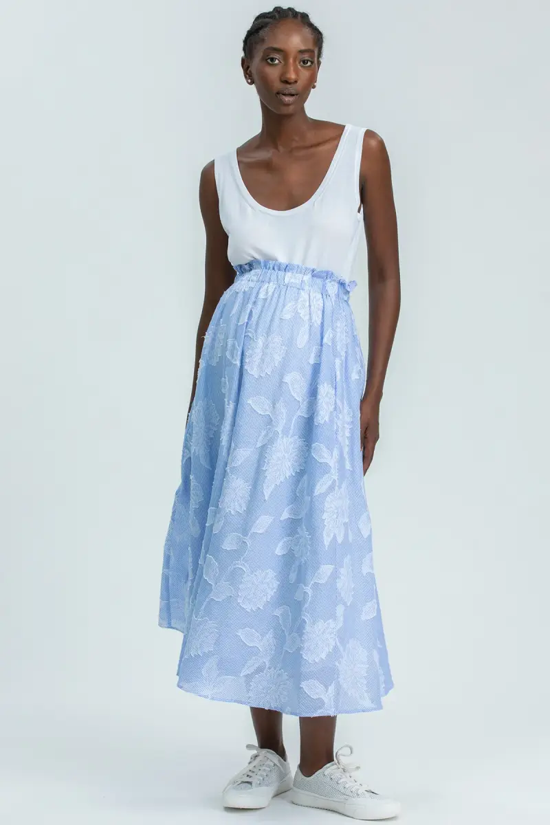 OLIVIA | Gonna Premaman Midi Stampata in Cotone