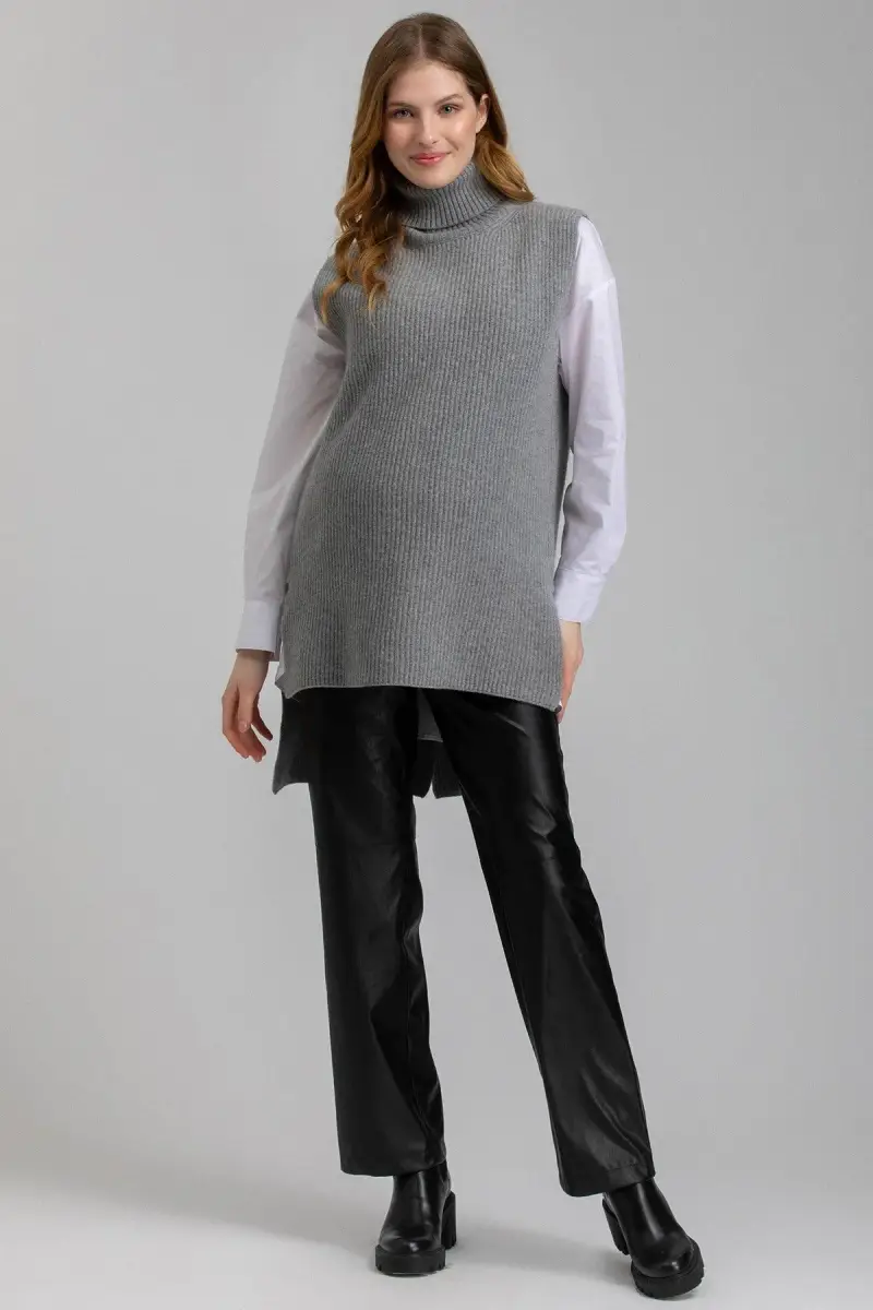 ROMEO | Pantaloni Premaman in Pelle Vegana Nero