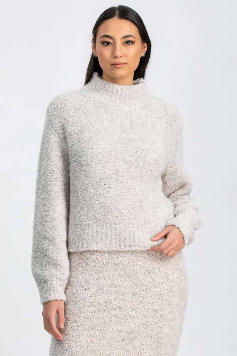 BELLEVILLE | Maglia in Maglia Bouclé Grigia