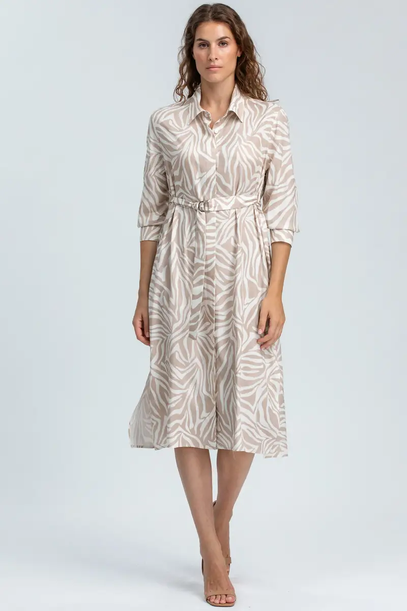 MARGHERITA QC67 | Abito a Camicia Stampato