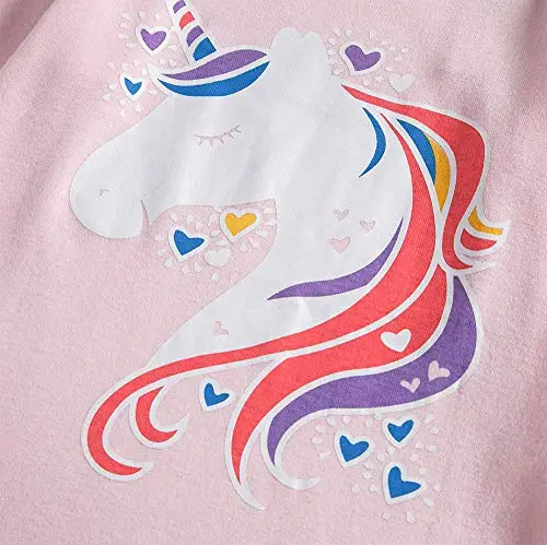 Pigiama Ragazza Unicorno Sirena 100% Cotone Lungo Biancheria da Notte Vestiti Bambina Invernale Due Pezzi Impostato miniatura 2