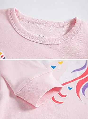 Pigiama Ragazza Unicorno Sirena 100% Cotone Lungo Biancheria da Notte Vestiti Bambina Invernale Due Pezzi Impostato miniatura 3