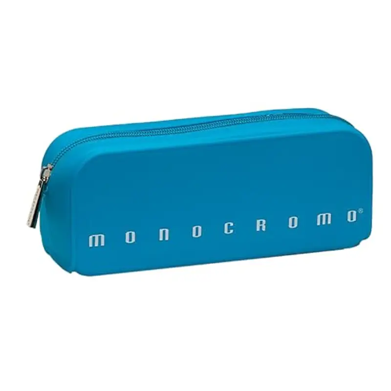 Pigna, Astuccio Bustina in morbido Silicone, Monocromo FLUO, Colore Azzurro, Confezionato singolarmente