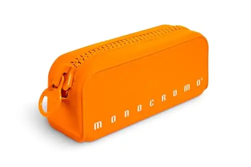 Pigna, Astuccio Bustina in morbido Silicone, Monocromo FLUO con zippona, Colore Arancio,Confezione 1 pezzo