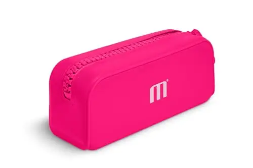 Pigna, Astuccio Bustina in morbido Silicone, Monocromo FLUO con zippona, Colore Rosa, Confezione 1 pezzo miniatura 2