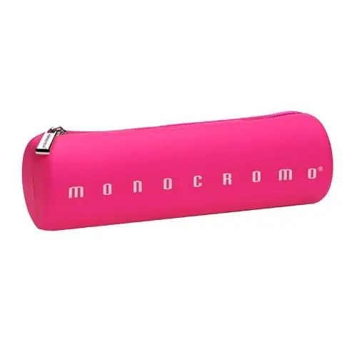 Pigna, Astuccio Tombolino di forma cilindrica in morbido Silicone, Monocromo FLUO, 20x6x6 cm., Colore Fuxia,