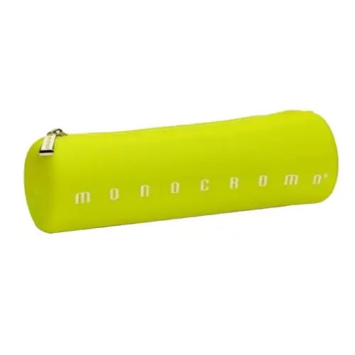 Pigna, Astuccio Tombolino di forma cilindrica in morbido Silicone, Monocromo FLUO, 20x6x6 cm., Colore Giallo,