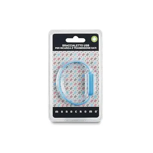 Pigna, Braccialetto MONOCROMO PATTERN, bracciale ricarica e trasmissione dato, azzurro, 1 miniatura 2