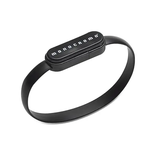 Pigna, Braccialetto MONOCROMO PATTERN, bracciale ricarica e trasmissione dato, nero, 1