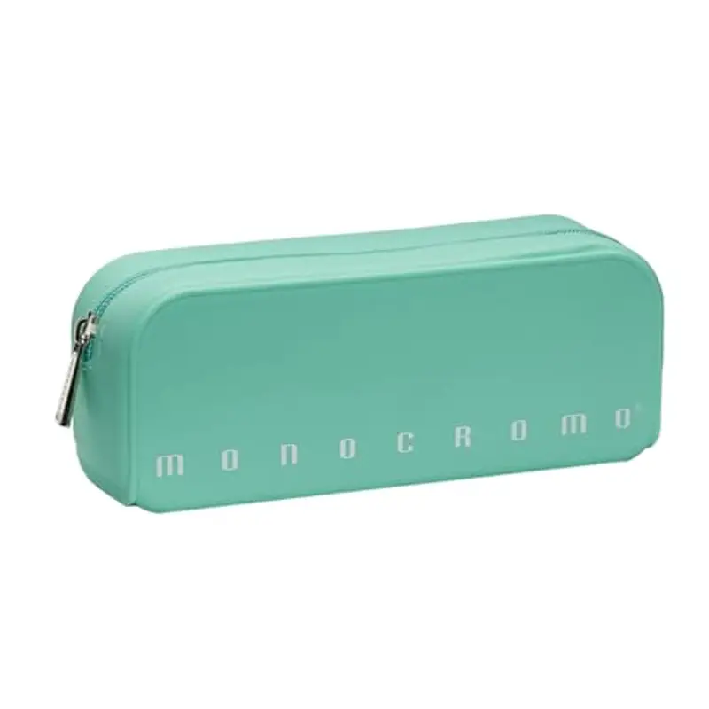 Pigna, Bustina trousse in morbido Silicone, Monocromo Pastel, 20x6x7.5 cm, Colore Verde delicato, Confezionato