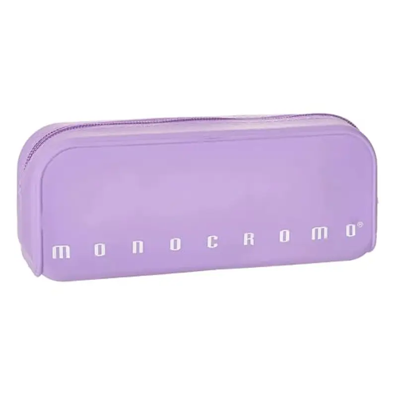 Pigna, Bustina trousse in morbido Silicone, Monocromo Pastel, 20x6x7.5 cm, Colore Viola delicato, Confezionato