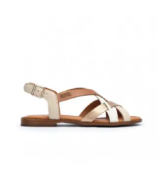 per donna W0X-0556C3 Sandali in pelle Algar beige (42), 1 a 3 cm, Fibbia, Casual Nero