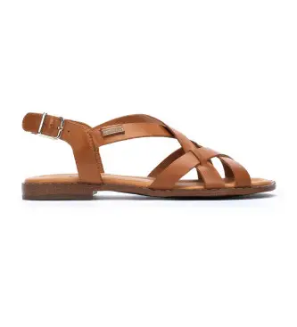 per donna W0X-0556ST Sandali in pelle Algar marrone (35), Basso, Fibbia, Casual Nero