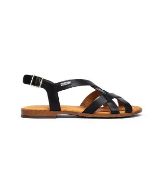 per donna W0X-0556ST Sandali in pelle Algar nera (35), Nero, 1 a 3 cm, Fibbia, Casual