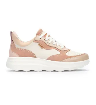 per donna W1D-6683C3 Sneakers in pelle Zahara, bianche e beige (36), 3 a 5cm, Stringhe, Casual
