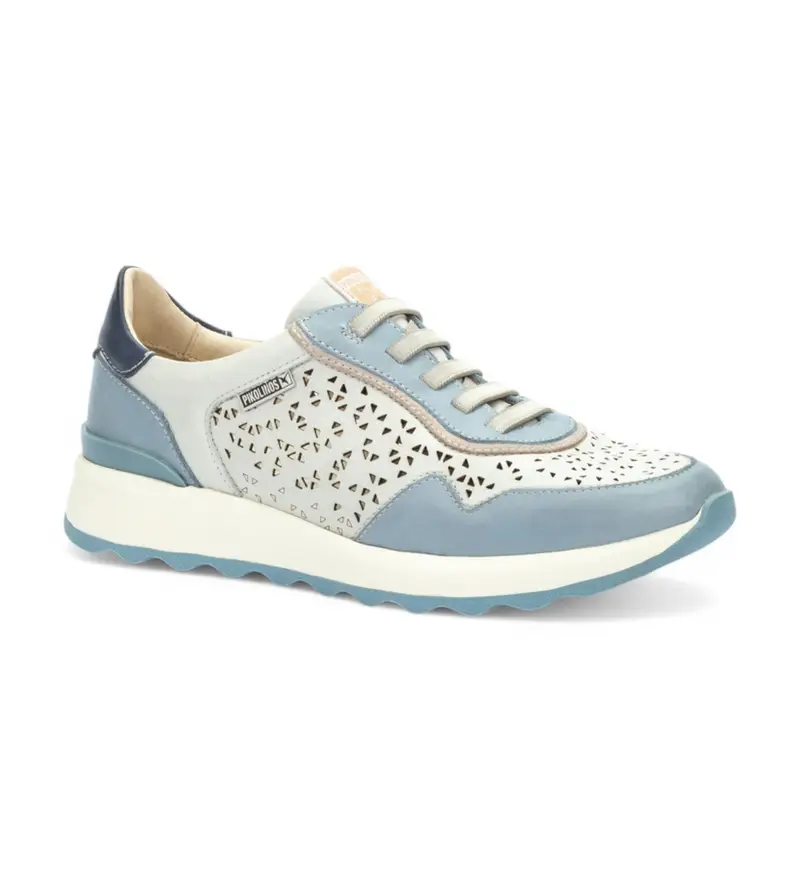 per donna. W1M-6629C4 Sneakers in pelle Blue Reef (36), Basso, Stringhe, Casual