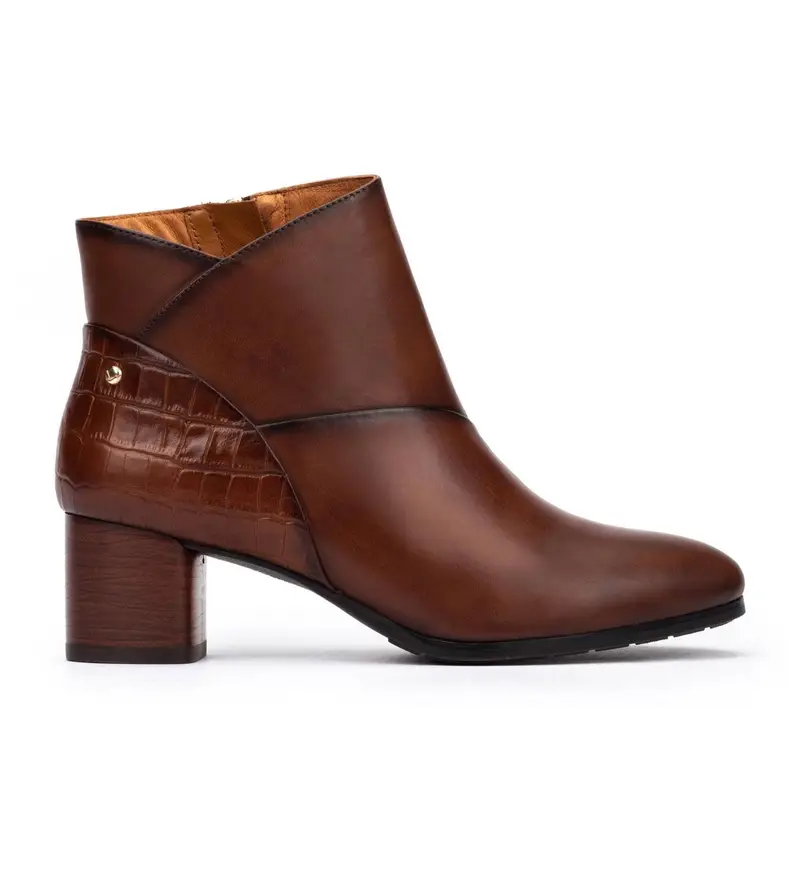 per donna W1Z-8575C1 Stivaletti in pelle Calafat marrone (37), 5 a 8cm, Cerniera, Casual