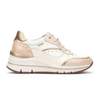 per donna W2C-6548C1 Sneakers Girona in pelle beige (39), 3 a 5cm, Cerniera, Casual