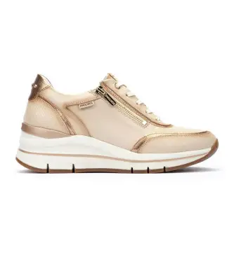 per donna W2C-6602C1 Sneakers Girona in pelle beige (38), Bianco, 5 a 8cm, Cerniera, Casual