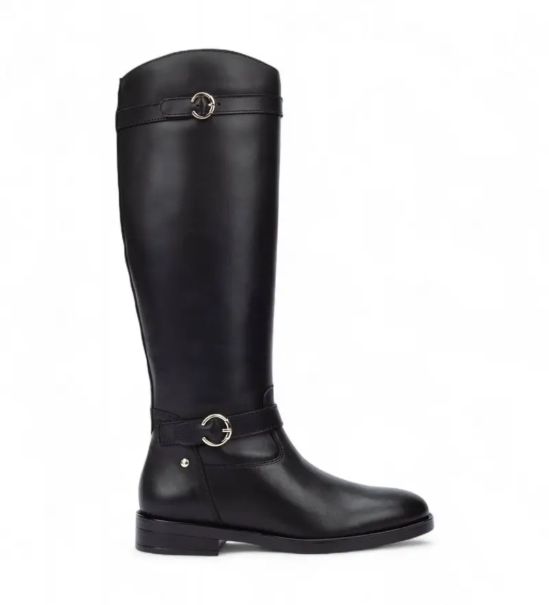 per donna. W3C-9632 Stivali in pelle nera di Puertollano (36), Nero, Basso, 1 a 3 cm, Cerniera, Casual