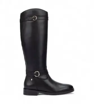 per donna W3C-9632 Stivali in pelle nera di Puertollano (38), Nero, Basso, 1 a 3 cm, Cerniera, Casual