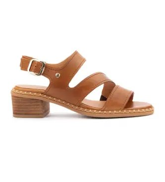 per donna W3H-1635 Sandali Blanes in pelle marrone (36), 3 a 5cm, Fibbia, Casual