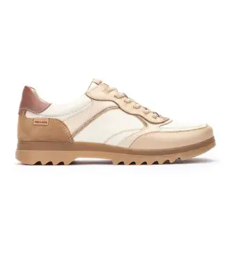 per donna W3W-6649C1 Sneakers Vigo in pelle bianca/beige (36), Bianco, Basso, Nessuno, Casual